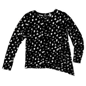 Vera Wang Simply Vera Animal Print Long Sleeve Shirt Size Medium